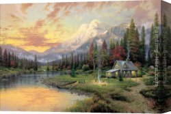 Evening Landscape at East Bergholt Canvas Paintings - Evening Majesty by Thomas Kinkade