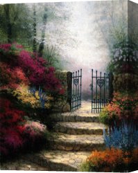 Golding Constable's Flower Garden Canvas Paintings - Garden Of Promise by Thomas Kinkade
