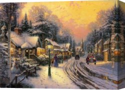 Hometown Canvas Paintings - Hometown by Thomas Kinkade