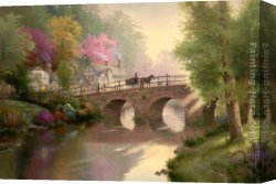 Hometown Canvas Paintings - Hometown Bridge by Thomas Kinkade