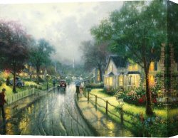 Hometown Canvas Paintings - HOMETOWN MEMORIES by Thomas Kinkade