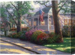 Hometown Canvas Paintings - Hometown Pride by Thomas Kinkade