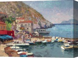 Sunday Afternoon on The Island of La Grande Jatte Canvas Paintings - Island Afternoon Greece by Thomas Kinkade