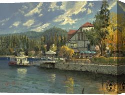 Arrowhead Canvas Paintings - lake arrowhead by Thomas Kinkade