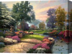 Water Canvas Paintings - Living Waters by Thomas Kinkade