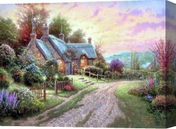 Hard Times Canvas Paintings - Peaceful Time by Thomas Kinkade