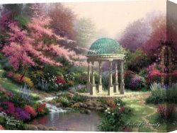 Jas De Bouffan The Pool Canvas Paintings - Pools of Serenity by Thomas Kinkade