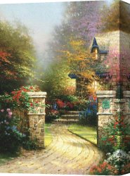 Heart of The Rose Canvas Paintings - Rose Gate by Thomas Kinkade