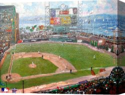 Francisco De Goya Canvas Paintings - San Francisco Giants by Thomas Kinkade