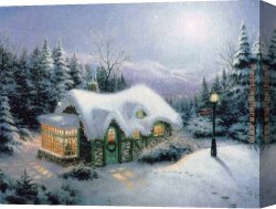 The Night Patrol at Smyrna Canvas Paintings - Silent Night by Thomas Kinkade