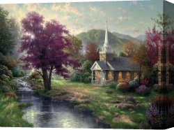 Water Canvas Paintings - Streams of Living Water by Thomas Kinkade