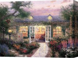 Painter in His Studio Canvas Paintings - Studio in The Garden by Thomas Kinkade