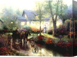 Sunday Afternoon on The Island of La Grande Jatte Canvas Paintings - Sunday Outing by Thomas Kinkade