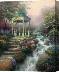 Childhood Sweethearts Canvas Paintings - Sweetheart Gazebo by Thomas Kinkade