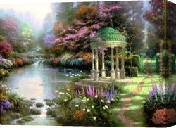Thomas Doughty Canvas Paintings - The Garden of Prayer by Thomas Kinkade