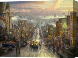 Hearts And Flowers I Canvas Paintings - The Heart of San Francisco by Thomas Kinkade