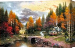 Valley of The Yosemite Canvas Paintings - The Valley of Peace by Thomas Kinkade