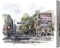 Yawkey Canvas Paintings - Yawkey Way by Thomas Kinkade