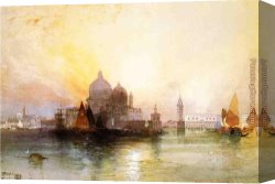 Venice Canvas Paintings - A View of Venice by Thomas Moran