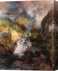 Hunter Mountain, Twilight Canvas Paintings - Children of the Mountain by Thomas Moran