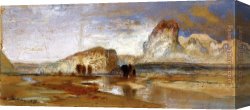Sketch Canvas Paintings - First Sketch Made in the West at Green River, Wyoming by Thomas Moran
