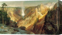 Grand Canvas Paintings - Grand Canyon of the Yellowstone by Thomas Moran