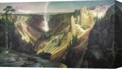Yellowstone Canvas Paintings - Grand Canyon of Yellowstone by Thomas Moran