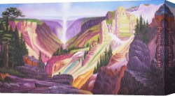 Yellowstone Canvas Paintings - Grand Canyon of Yellowstone D by Thomas Moran