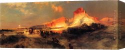 Cliff Canvas Paintings - Green River Cliffs,Wyoming by Thomas Moran