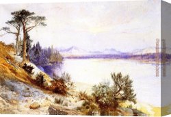 Head Canvas Paintings - Head of the Yellowstone River by Thomas Moran