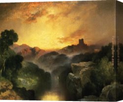 Land Canvas Paintings - Land of Dreams by Thomas Moran