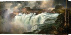 Nearing Camp on The Upper Colorado River Canvas Paintings - Shoshone Falls on the Snake River by Thomas Moran