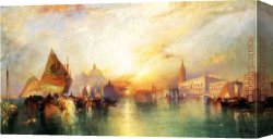Venice Canvas Paintings - The Gate of Venice by Thomas Moran