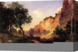 Grand Canvas Paintings - The Grand Canyon Hance Trail by Thomas Moran