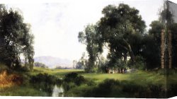 Moran Canvas Paintings - The Picnic by Thomas Moran