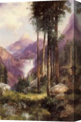 Valley of The Yosemite Canvas Paintings - Yosemite Valley Vernal Falls by Thomas Moran