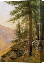 Catskill Canvas Paintings - Hemlocl in the Catskills by Thomas Worthington Whittredge