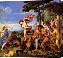 Ariadne Canvas Paintings - Bacchus and Ariadne by Titian