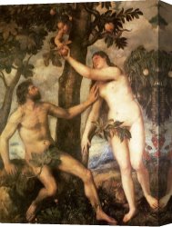 Genesis The Fall And Expulsion From Paradise The Original Sin Canvas Paintings - The Fall of Man by Titian