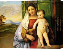 Madonna Canvas Paintings - The Gipsy Madonna by Titian