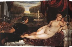 Venus Verticordia Canvas Paintings - Venus with Organist and Cupid by Titian