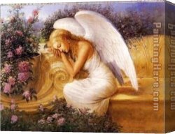 Angel Canvas Paintings - Angel at Rest by Tadiello by Unknown Artist