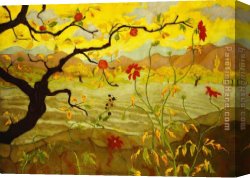 Paul Ranson Canvas Paintings - Apple Tree with Red Fruit by paul ranson by Unknown Artist