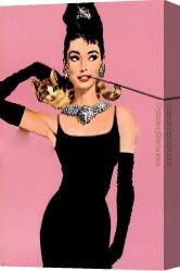 Artist's Canvas Paintings - Audrey Hepburn pop art by Unknown Artist