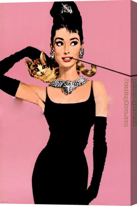 Unknown Artist Audrey Hepburn pop art Stretched Canvas Painting for