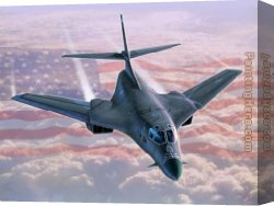 Artist's Canvas Paintings - B-1 Above the Clouds by Unknown Artist