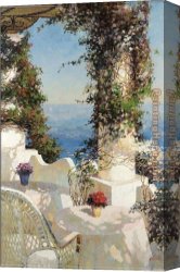 Seascape Canvas Paintings - Bondarenko Positano Seascape by Unknown Artist