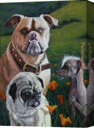 California Canvas Paintings - California Beauties by Unknown Artist