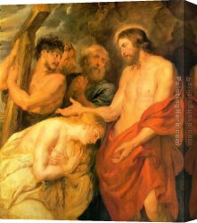 Baptism of Christ Canvas Paintings - Christ and Mary Magdalene by Rubens by Unknown Artist