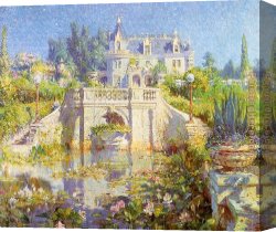 California Canvas Paintings - cooper A California Water Garden at Redlands by Unknown Artist